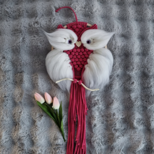 Sowa Makrama - Rękodzieło, Dekoracja Ścienna